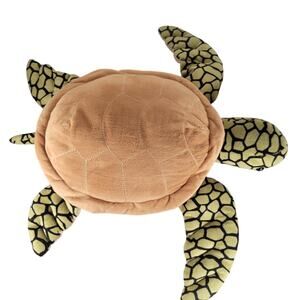 Sea Turtle Plush 18" Stuffed Animal Brown Shell Green Flippers Soft Toy Fiesta